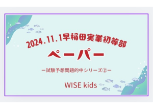 早稲田実業 予想的中②ペーパーテスト１